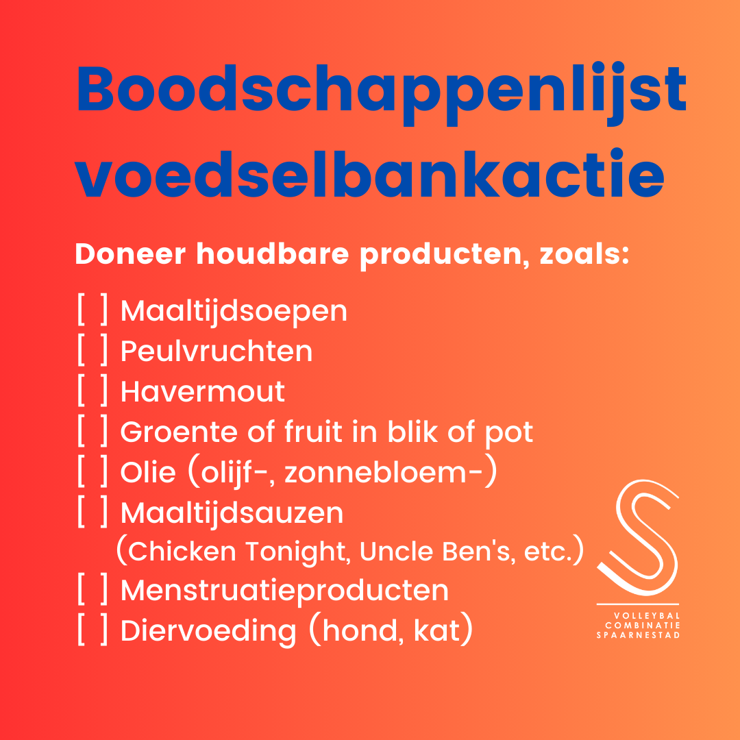 Boodschappenlijst Voedselbankactie